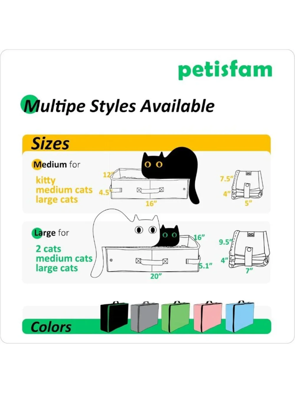 Portable Cat Travel Litter Box with Lid - Easy Carry, Clean & Store for Trips